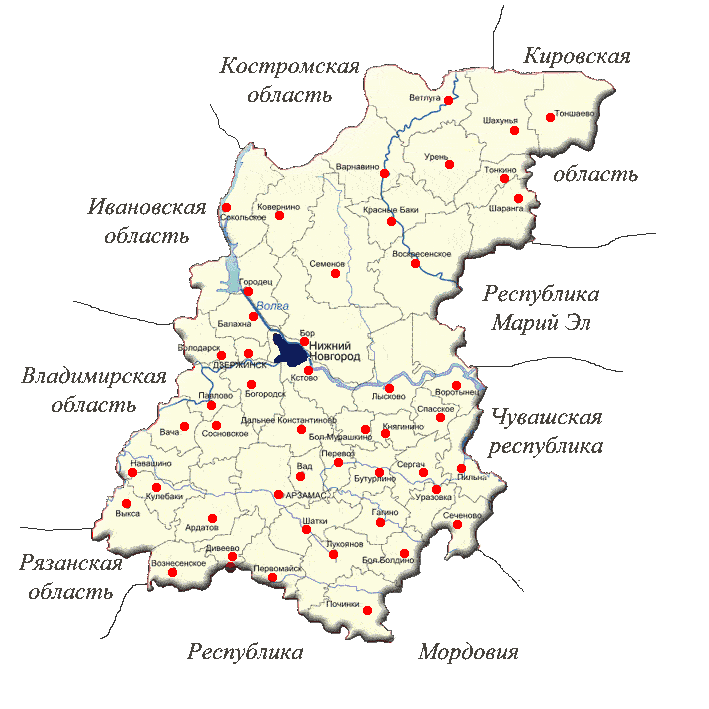 Нижний новгород карта россии